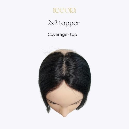 2X2 Skin Based Women's Hair Topper | Natural Looking Scalp | Natural Black