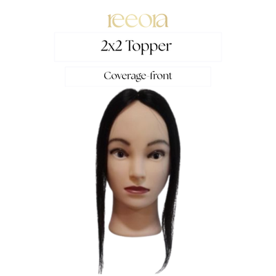 2X2 Skin Based Women's Hair Topper | Natural Looking Scalp | Natural Black