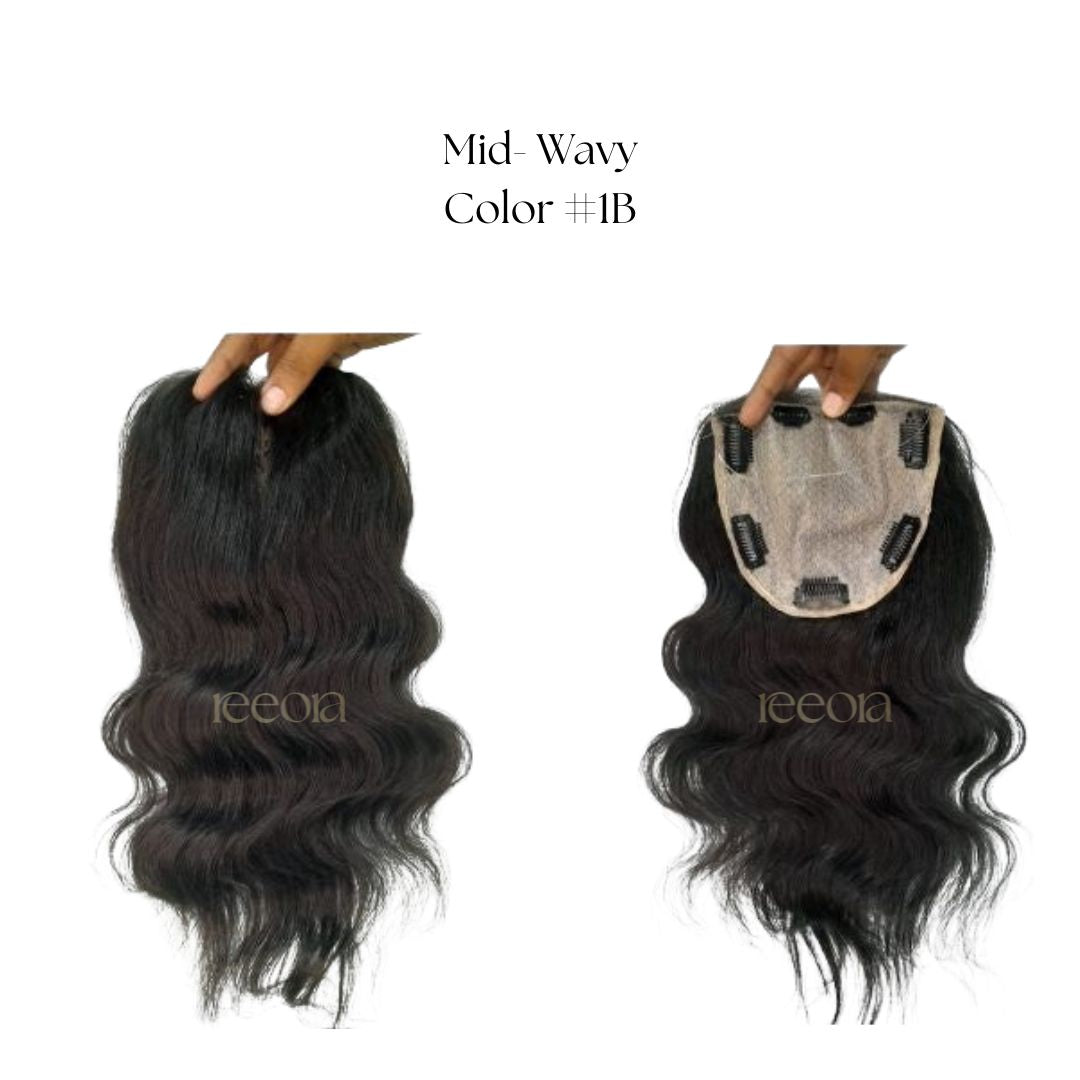 Crown Topper - Large  | Maximum Crown Thinning Coverage for Women | Silk topper with lace