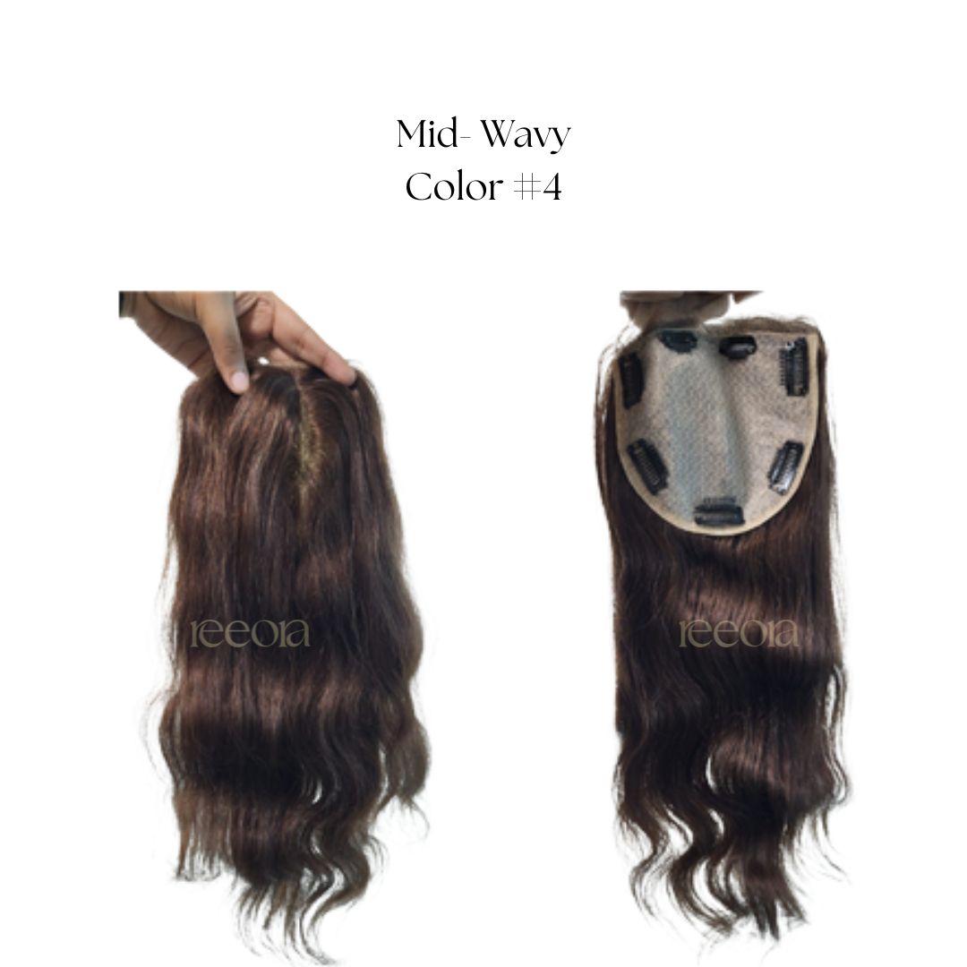 Crown Topper - Large  | Maximum Crown Thinning Coverage for Women | Silk topper with lace