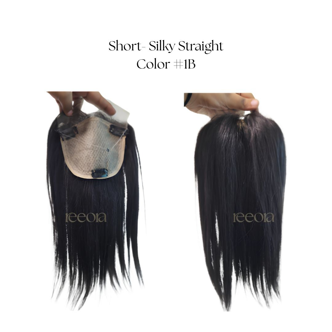 Crown Topper - Large  | Maximum Crown Thinning Coverage for Women | Silk topper with lace