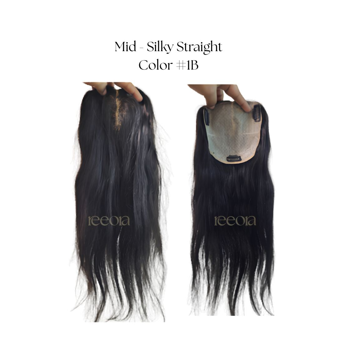 Crown Topper - Large  | Maximum Crown Thinning Coverage for Women | Silk topper with lace