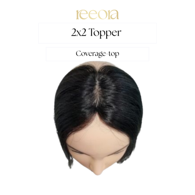 2X2 Skin Based Women's Hair Topper | Natural Looking Scalp | Natural Black