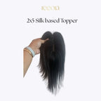 2x5 Silk Base - Black - Human Hair Topper For Women - Great to cover wide center partition