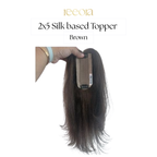 2x5 Silk Base - Brown - Human Hair Topper For Women - Great to cover wide center partition