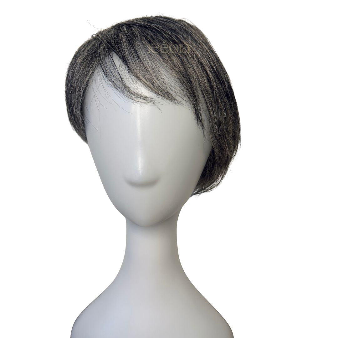 Irene Wig | Salt & Pepper Human Hair| Pixie Cut | Ready to Ship | Wefted Base