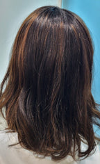 Black Short wig with Blonde Highlights - 16 inches with natural hairline