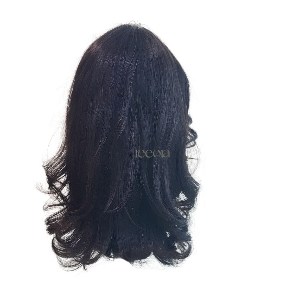 Luna | Natural wave wig | Natural Black | Basic wig | Fixed center partion in Silk base