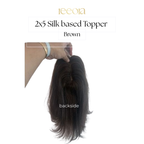 2x5 Silk Base - Brown - Human Hair Topper For Women - Great to cover wide center partition