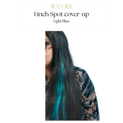 1 inch Colour hair strip - Light blue | 100% Human Hair | 14-26 Inch | Straight & Wavy