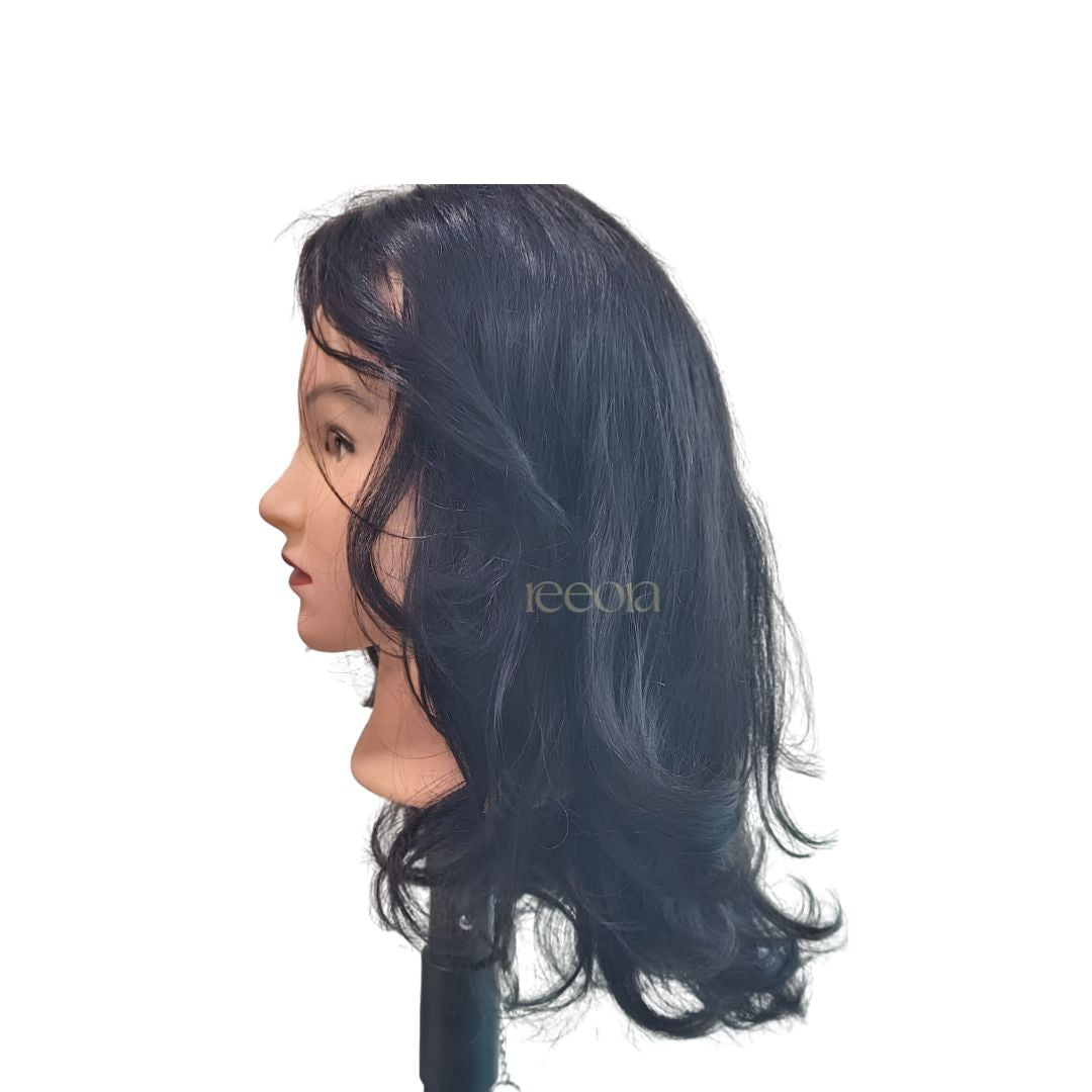 Luna | Natural wave wig | Natural Black | Basic wig | Fixed center partion in Silk base