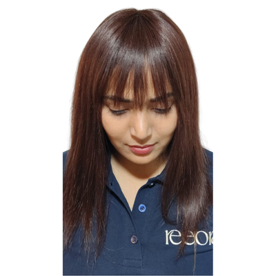 Ruby | Short bob wig with bangs | Easy-wear cap | Burgundy