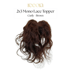 2x3 Lace Base - Brown- Human Hair Mono Topper For Women - Great to cover wide center partition