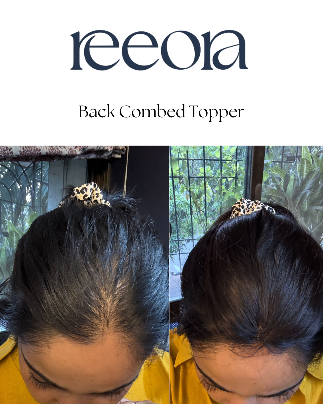 Sleek 3x5 Backcombed Human Hair Topper for Women – Straight, Natural Black, 22 Inch