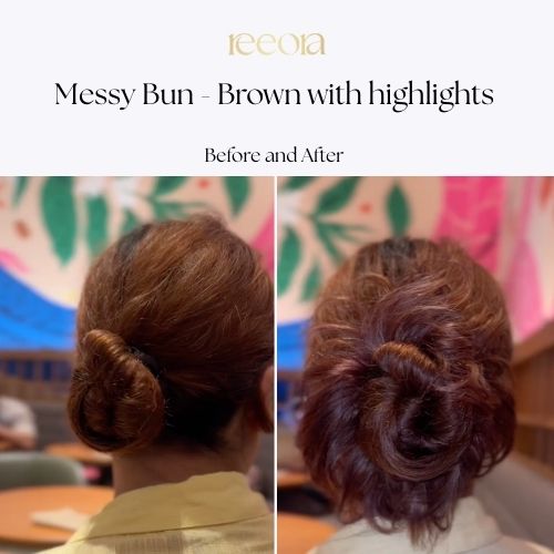 Messy Bun Scrunchie - Brown Highlights