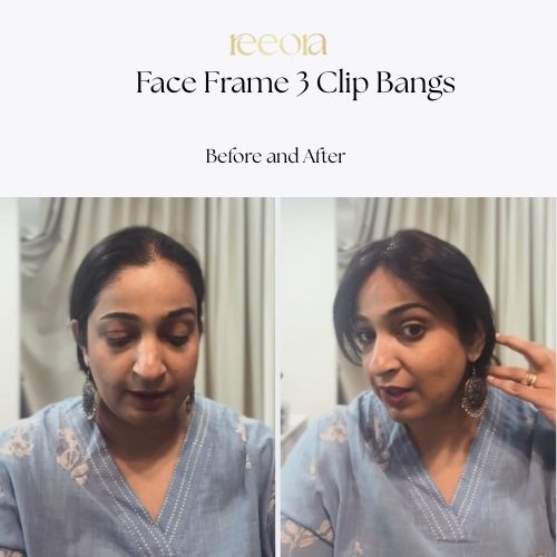 Long Face Frame Bangs with 3 clips - 100% Human Hair Extensions | Natural Looking Hairstyle Boosters