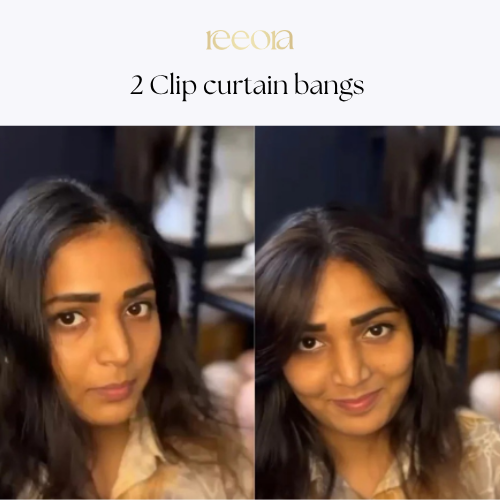 Long Clip-In Bangs with 2 clips - 100% Human Hair Extensions | Natural Looking Hairstyle Boosters