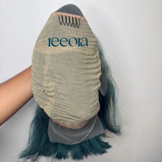 Lace and Silk Base, Machine Made  Voluminous Long Bob st 14 inchs