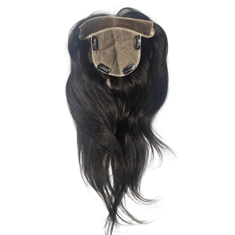 P6 | Frontline Topper Wide — Silk Base with HD Net Human Hair Topper