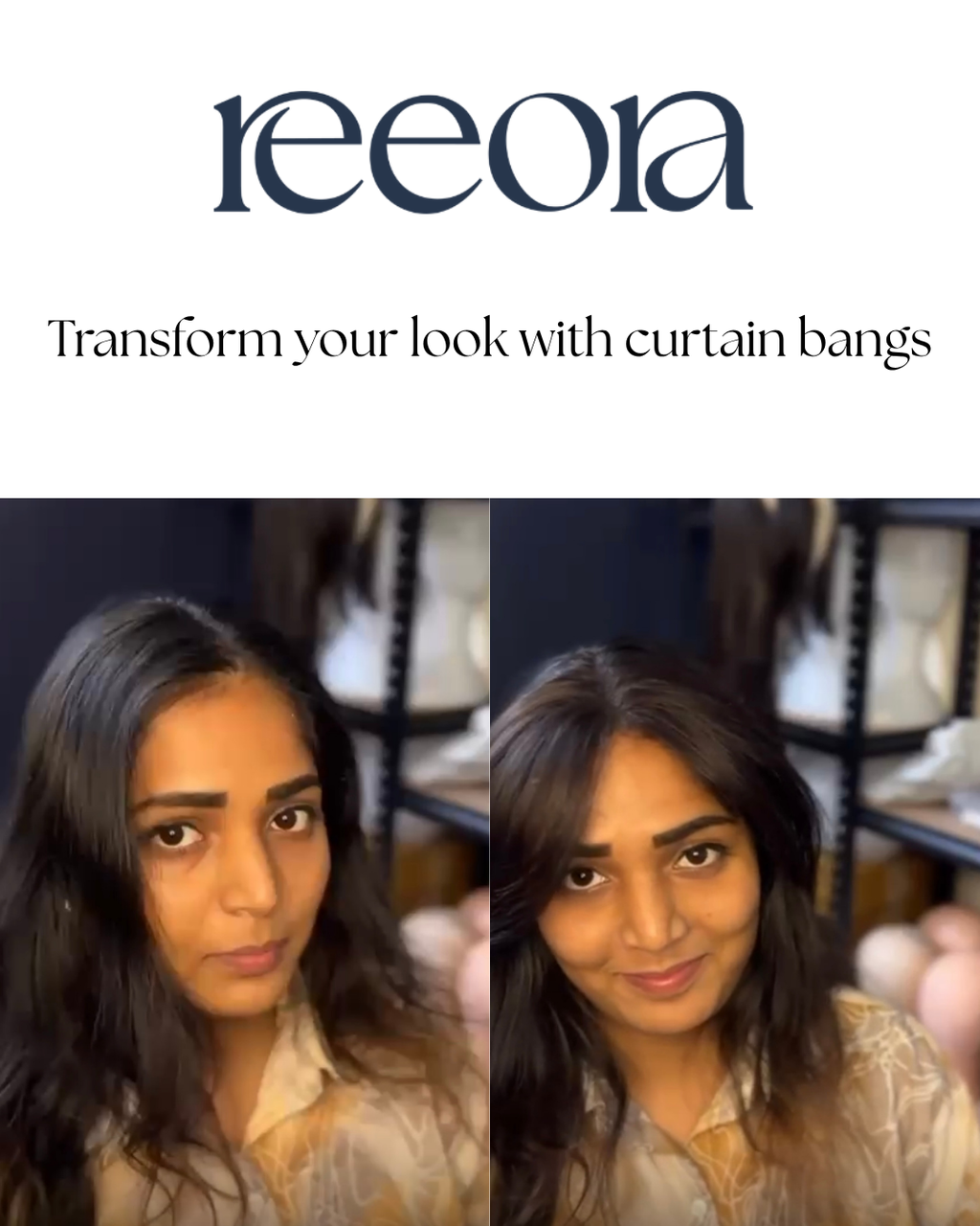 Long Clip-In Bangs with 2 clips - 100% Human Hair Extensions | Natural Looking Hairstyle Boosters