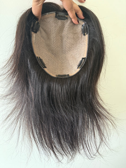 7x8 inch Silk Base | Realistic hairline | Human hair topper for Women