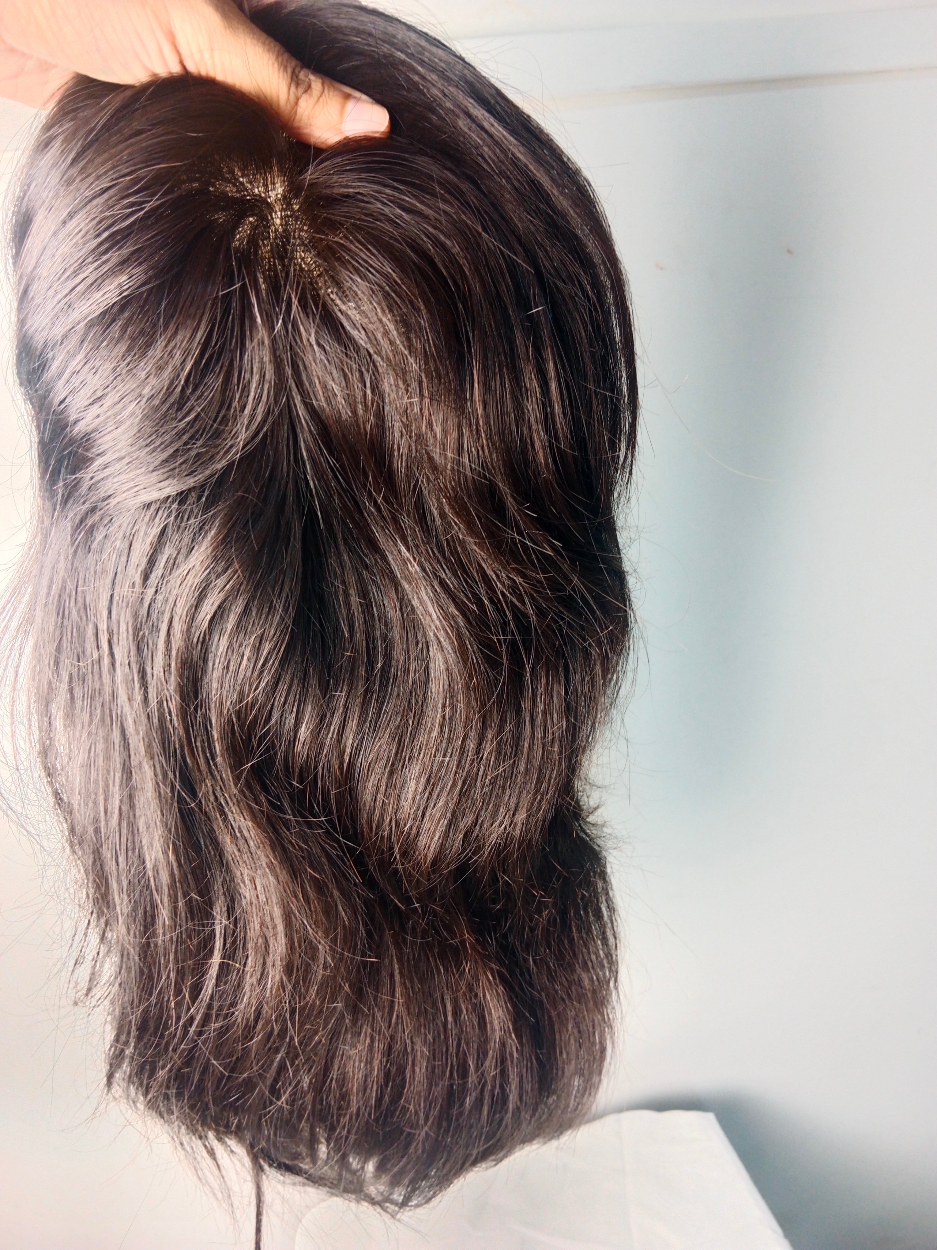 Half Wig for Women | Crown & Side Thinning Volume & Length | Silk base