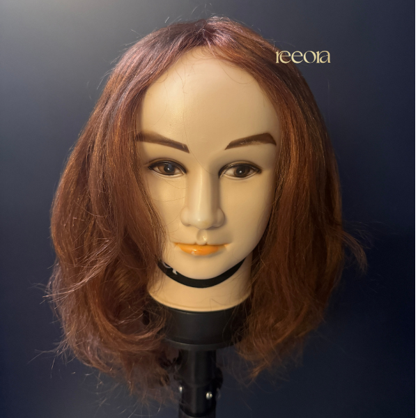 14" Carrot Coloured Lightweight Human hair Wig