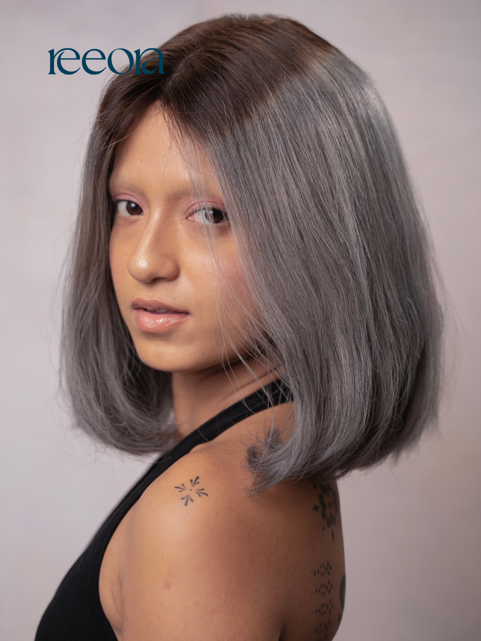 The "Urban Edge" Collection: Black & White Long Bob Wig