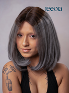 The "Urban Edge" Collection: Black & White Long Bob Wig