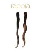 Premium 1 Clip Hair Extensions – 100% Human Hair | Natural Black & Light Brown | 14-26 Inch | Straight & Wavy