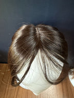 Straight Hair Topper 3x5" | Black Silk Base Crown Topper – 16" Premium Human Hair by Reeora