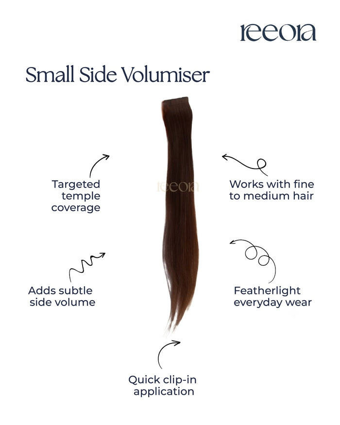 Side Volumiser Small | Temple & Side Thinning Volume Boost |Side Weft Clip-In Extension
