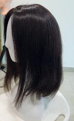 Short Bob Straight hair - Silk base - Realistic scalp line - Natural black