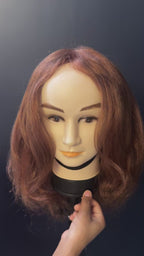 14" Carrot Coloured Lightweight Human hair Wig