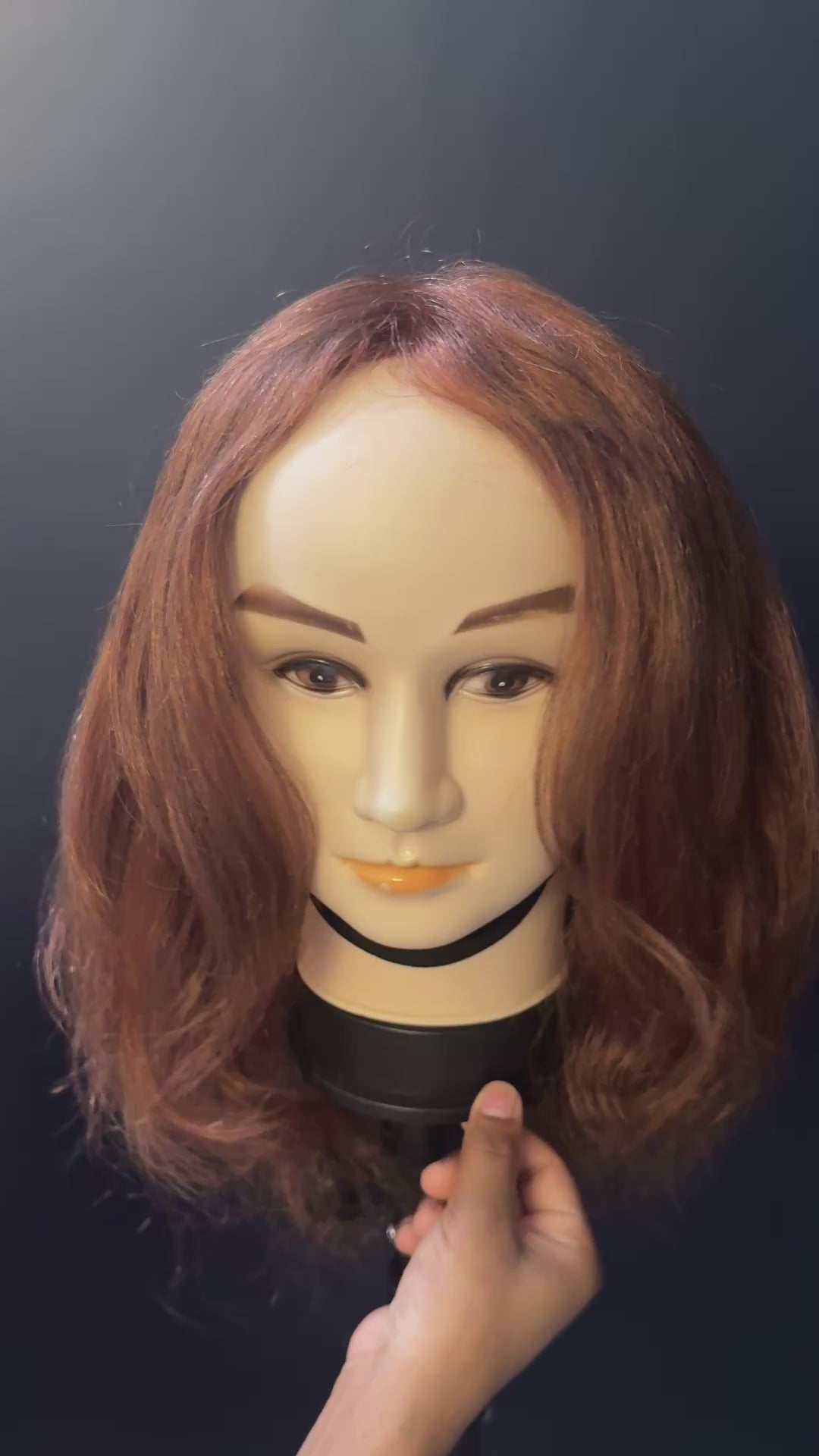 14" Carrot Coloured Lightweight Human hair Wig