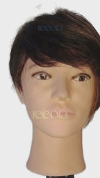 Unisex Wig for Men & women I Machine Made Straight Black with Blonde Highlights| 8 inches