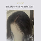 T shape topper for frontal and scalp coverage | Natural hairline | Natural black
