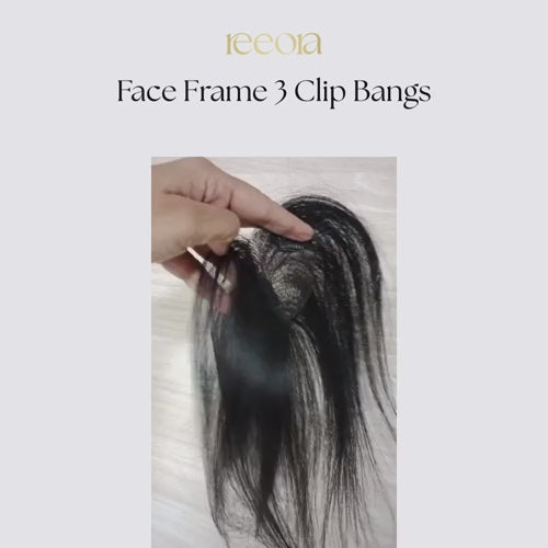 Long Face Frame Bangs with 3 clips - 100% Human Hair Extensions | Natural Looking Hairstyle Boosters