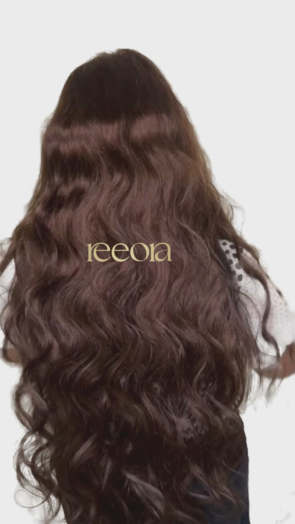 Women's Long Wavy Wig 34 inch | 50:50 Lace Front Machine Weft | Natural Hazel Brown | Premium Human Hair Blend | Heat Resistant