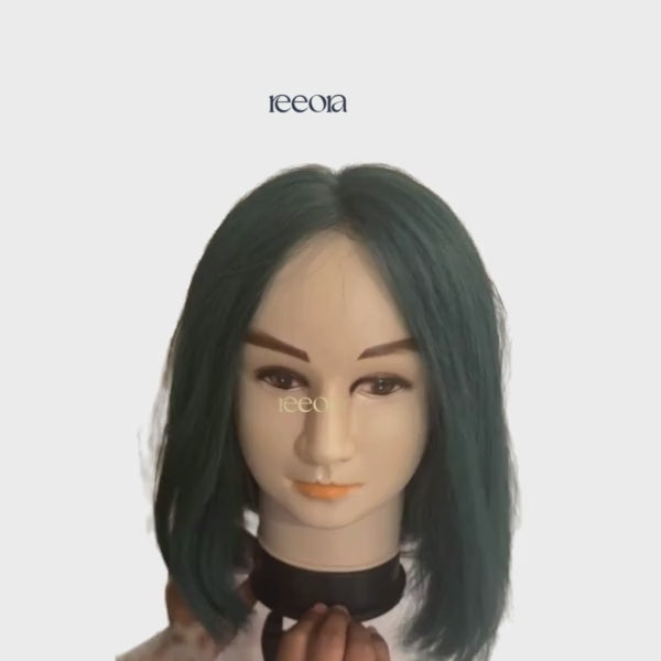 14" Emerald Green Long Bob Wig - 100% Human Hair | Lace Base | Custom Made