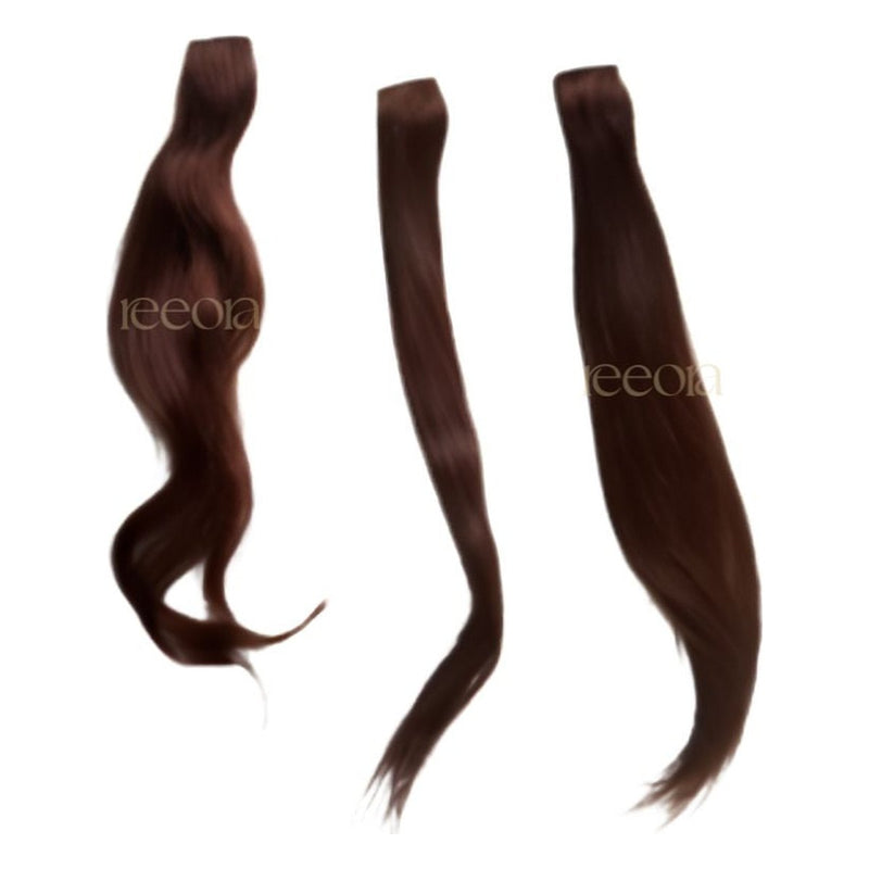 Three narrow side wefts, shown on the studio white